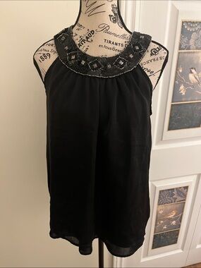 Adiva Black Beaded Halter Camisole